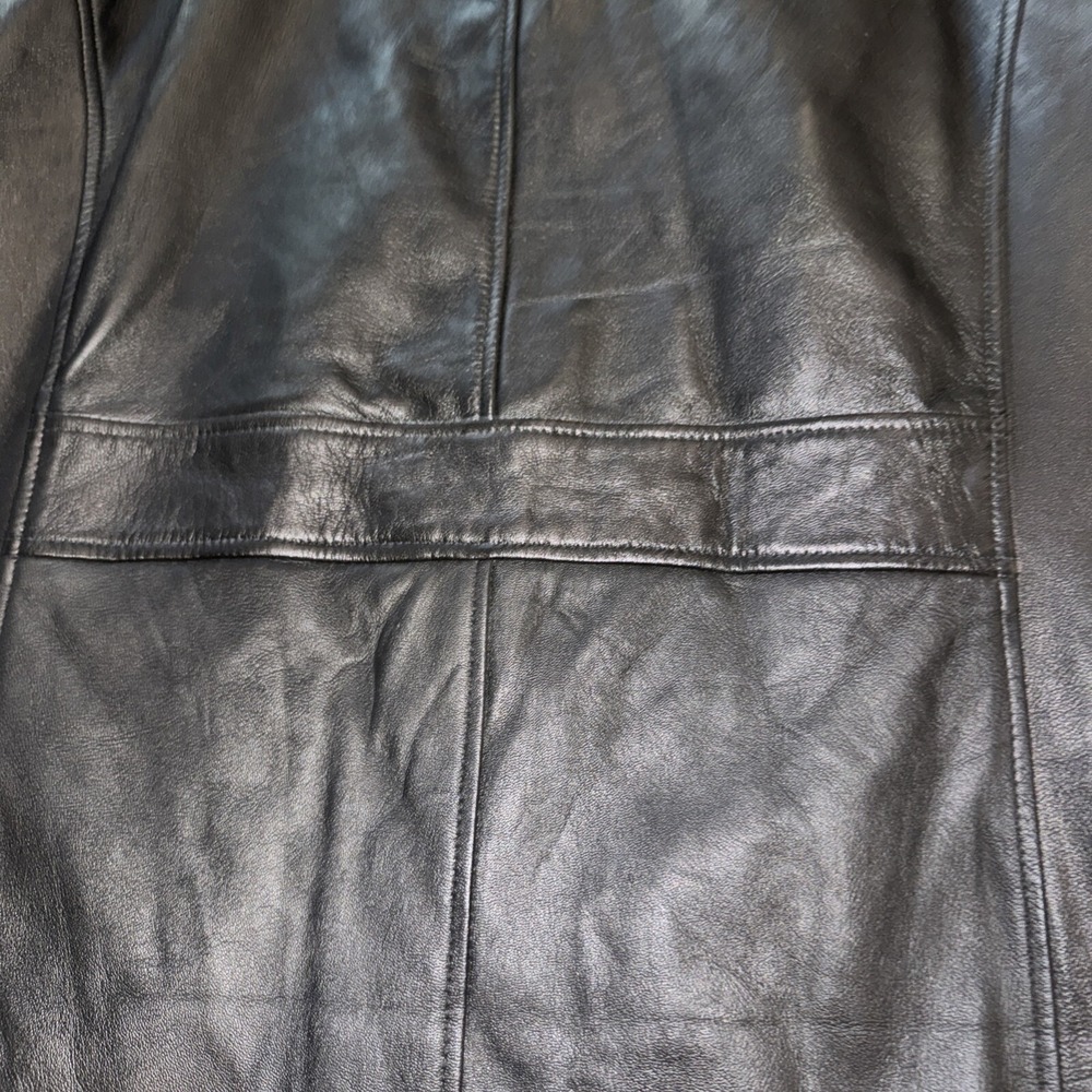 Black Soft Lightweight Leather Dress Jacket Coat Lined Men's Size XL - Picture 7 of 16